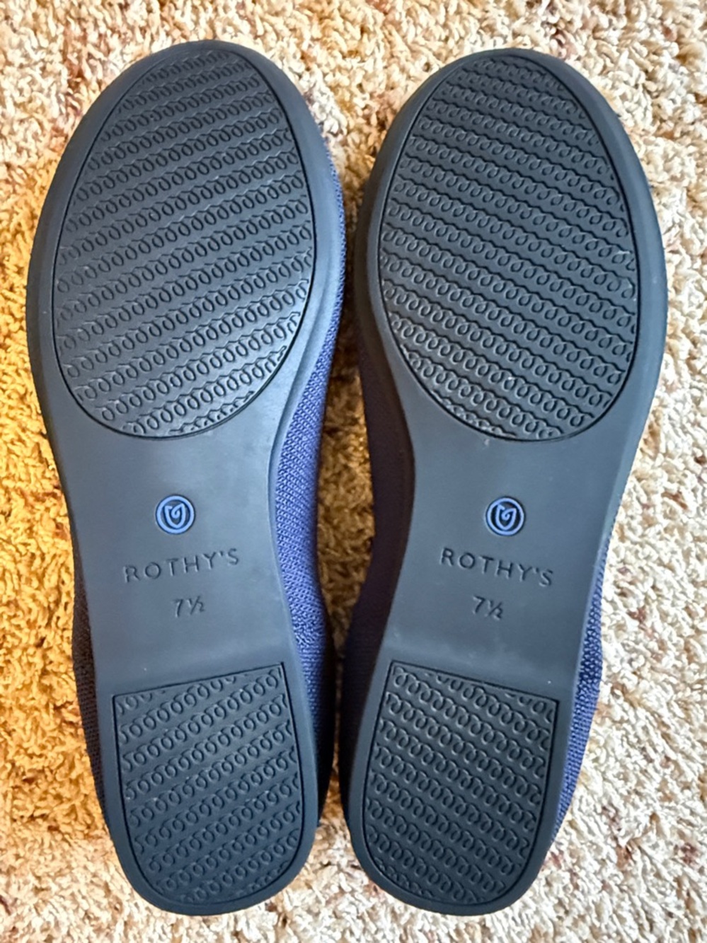 Rothy's Round Toe Birdseye Flats Size 7.5 Navy Blue - Picture 4 of 8